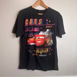Disney Pixar Cars 'Lightning McQueen' Graphic Tee Black, Size L, Unisex, GUC
